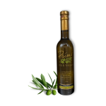 A 375ml bottle of Chiquitita Extra Virgin Olive Oil with green olives grown in Portugal.