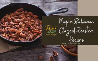 Maple Balsamic Glazed Roasted Pecans