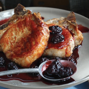 Pork Chops in Balsamic Cherry Sauce