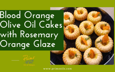 Blood Orange Olive Oil Cakes with Rosemary Orange Glaze