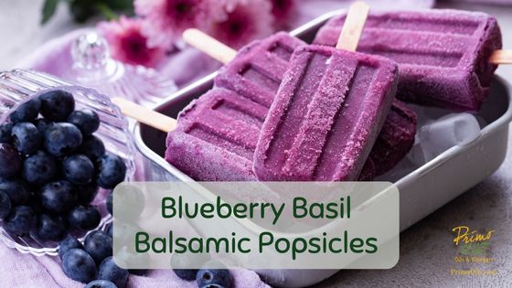 Blueberry Basil Balsamic Popsicles