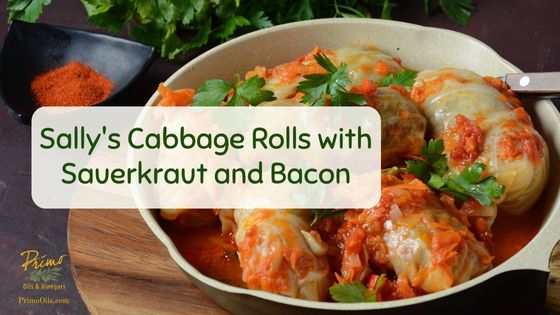Sally’s Cabbage Rolls with Sauerkraut and Bacon!