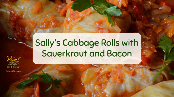 Sally’s Cabbage Rolls with Sauerkraut and Bacon!