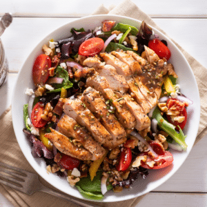 Mediterranean Grilled Balsamic Glazed Chicken Salad