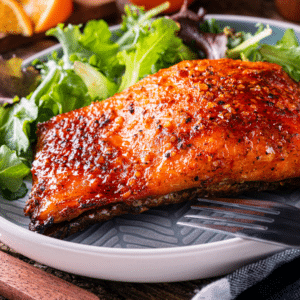 Maple Balsamic Glazed Salmon 