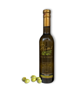 A 375ml bottle of Chetoui Organic Extra Virgin Olive Oil with olives grown in Tunisia.
